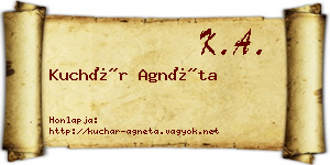 Kuchár Agnéta névjegykártya